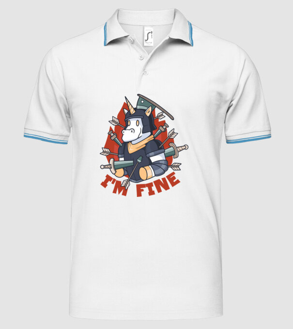 Cavaler Unicorn model alb pe tricou