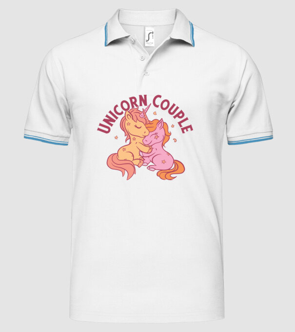 Pereche Unicorn model alb pe tricou