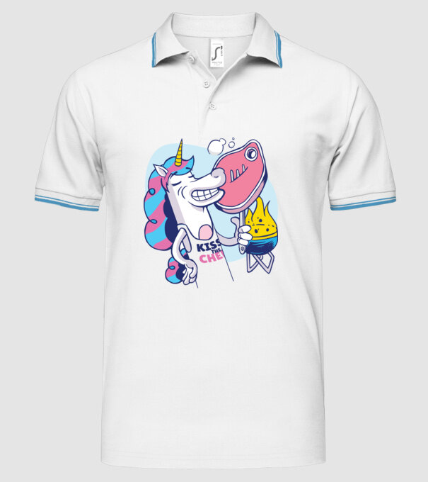 Unicorn Steak BBQ model alb pe tricou