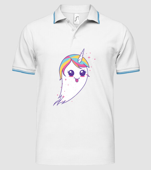 Unicorn Fantoma model alb pe tricou