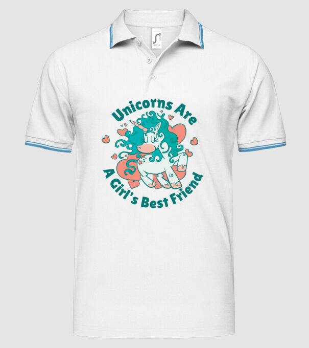 Unicornii sunt cei mai buni prieteni ai fetelor model alb pe tricou