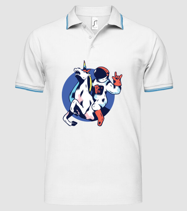Unicorn Astronaut model alb pe tricou