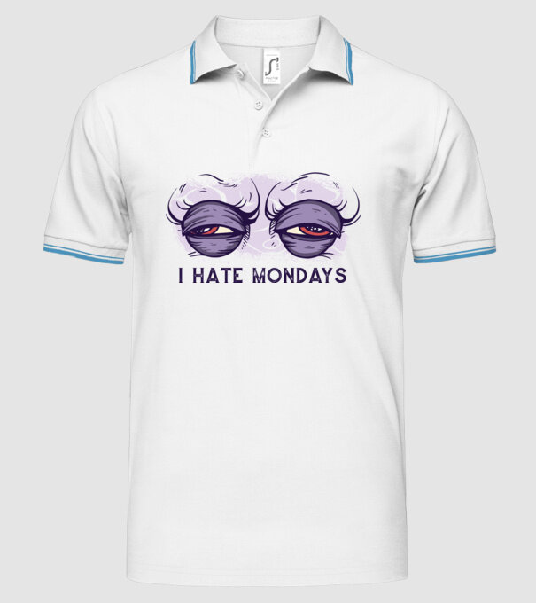 Urăsc zilele de luni model alb pe tricou
