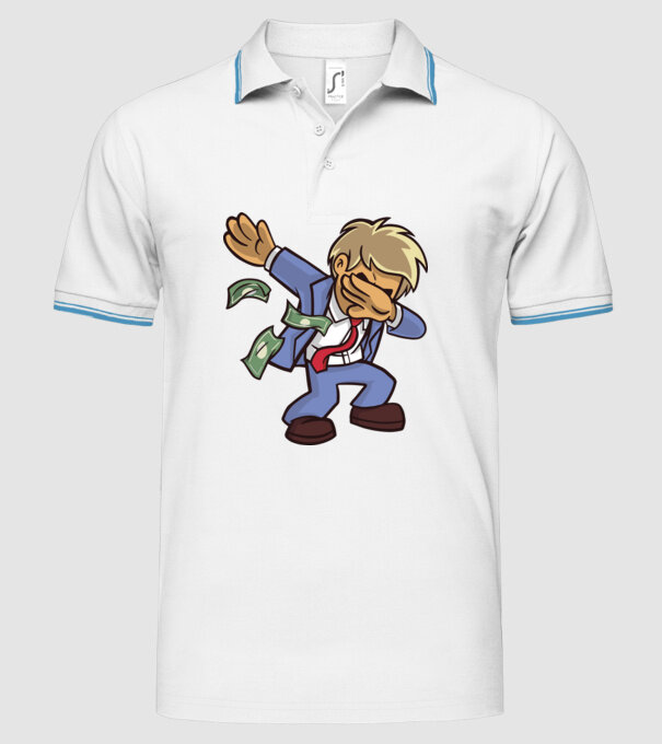 Om de afaceri DAB model alb pe tricou