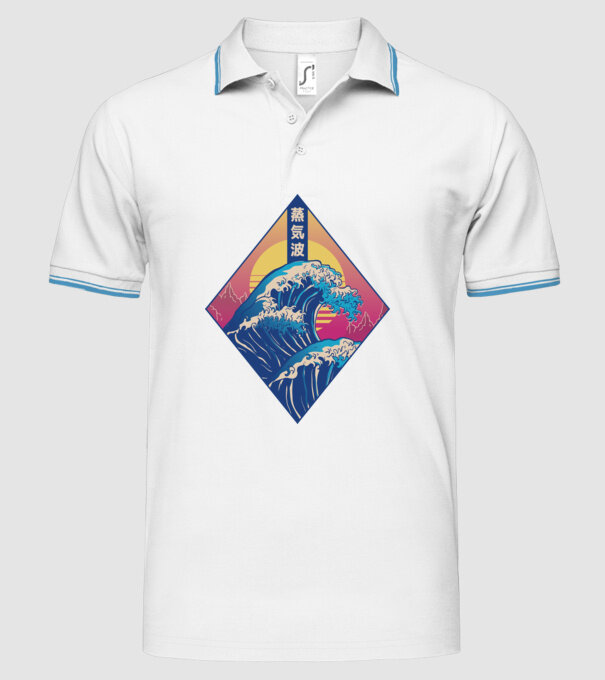 Vaporwave Val model alb pe tricou