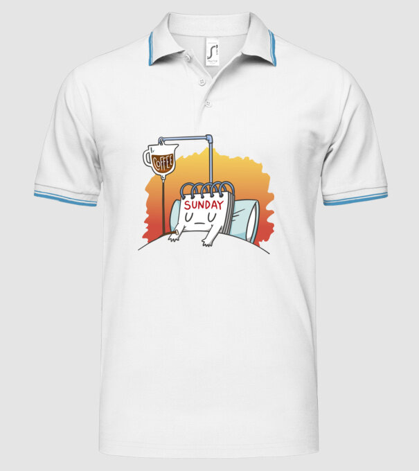 Oboseala de duminică model alb pe tricou