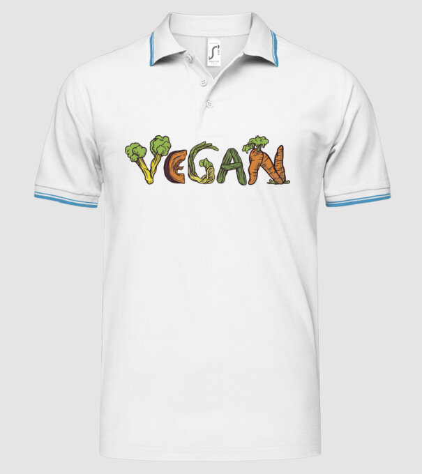 Inscripție legume vegan model alb pe tricou