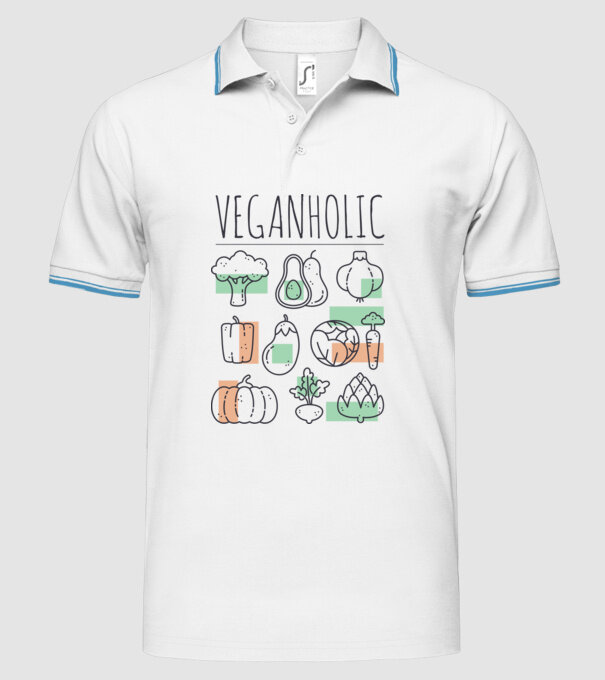 Veganholic model alb pe tricou