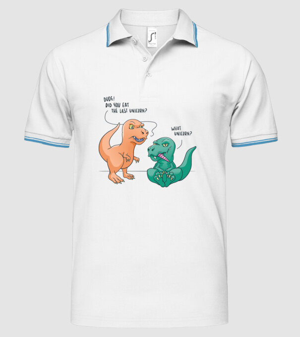 Tricou cu Dinozaur amuzant model alb pe tricou