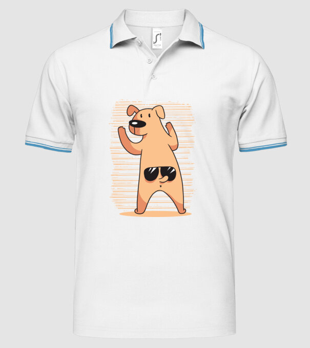 Tricou cu Câine amuzant model alb pe tricou