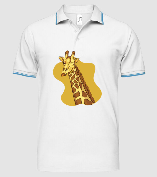 Girafă amuzantă model alb pe tricou