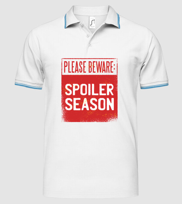Atenție! Pericol de spoiler model alb pe tricou