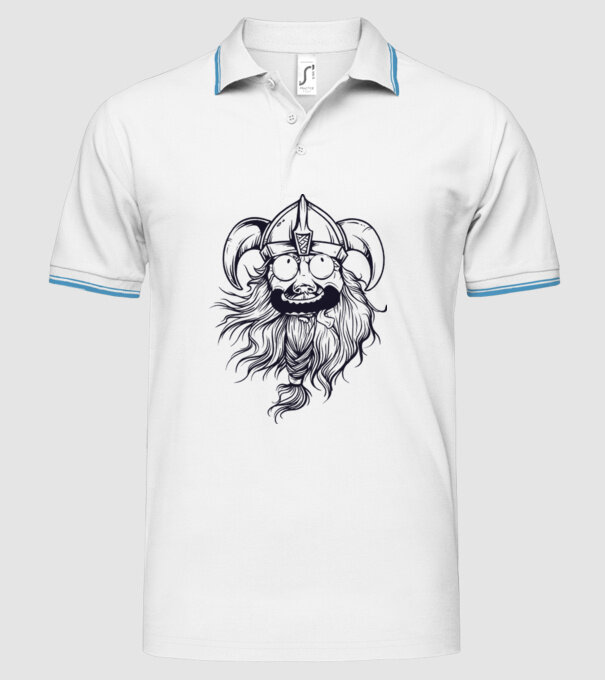 Viking model alb pe tricou