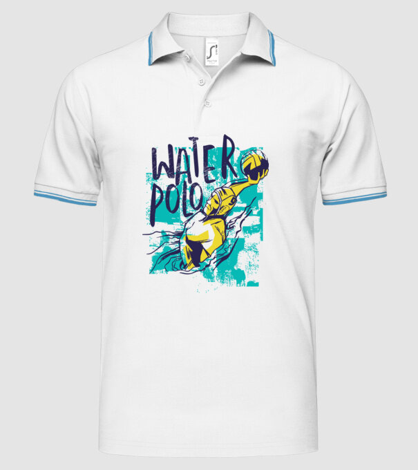 Polo pe apă model alb pe tricou