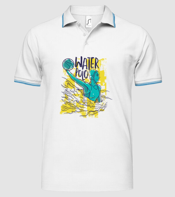 Fată polo pe apă model alb pe tricou