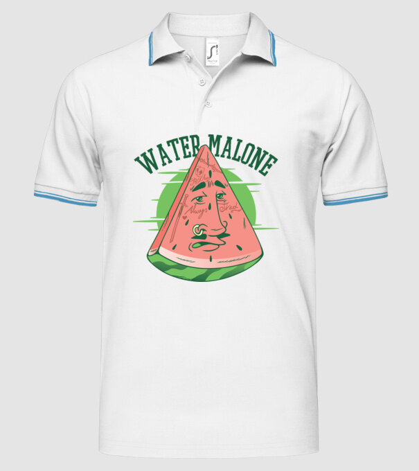 Water Malone model alb pe tricou