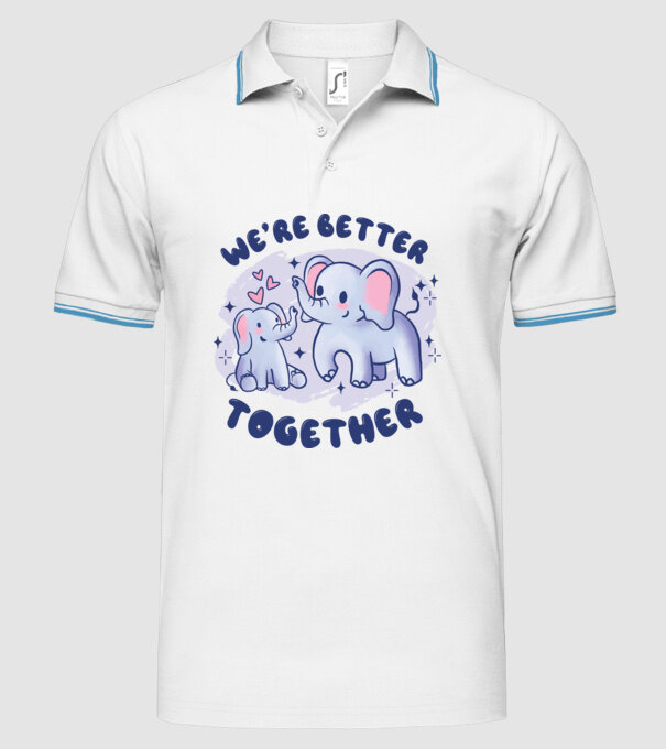 'We''re Better Together Elephant' model alb pe tricou