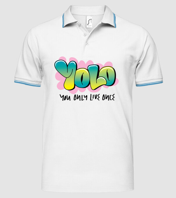 YOLO - You only live once model alb pe tricou