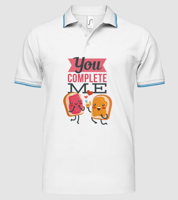 'You Complete Me Tricou drăguț pentru Valentine''s Day' model alb pe tricou