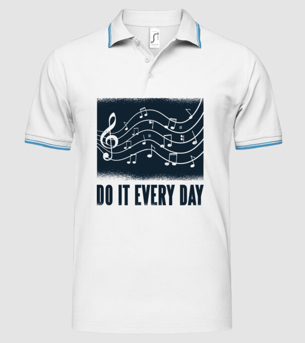 Note muzicale model alb pe tricou