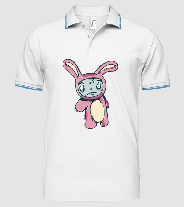 Iepuraș Zombie model alb pe tricou