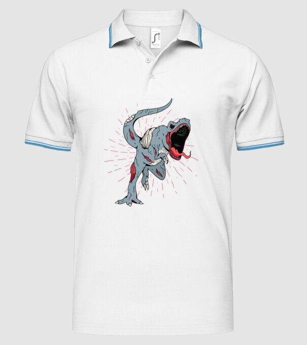 T-rex Zombie model alb pe tricou