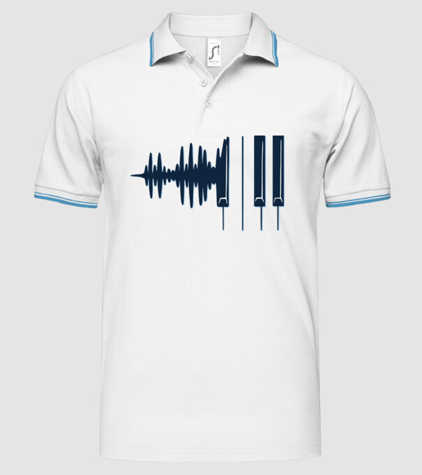 Clape de pian model alb pe tricou
