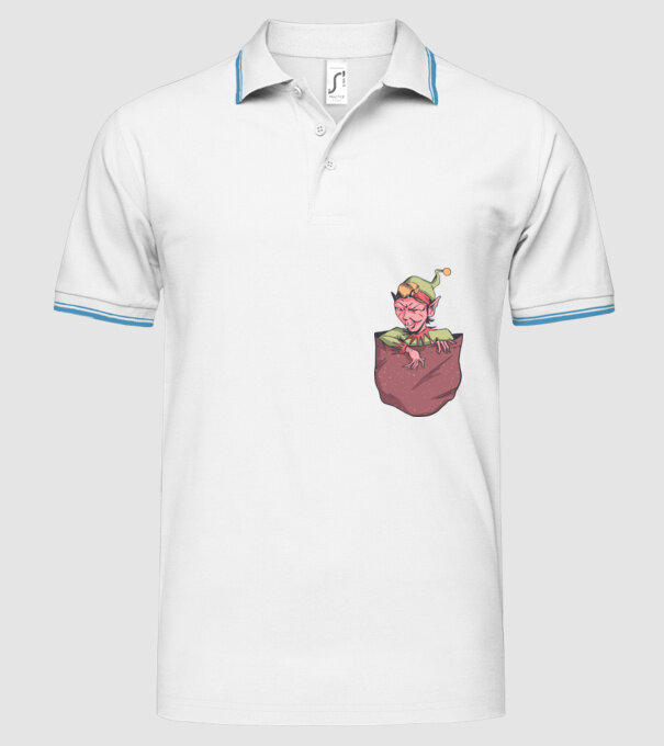 Elf de buzunar model alb pe tricou