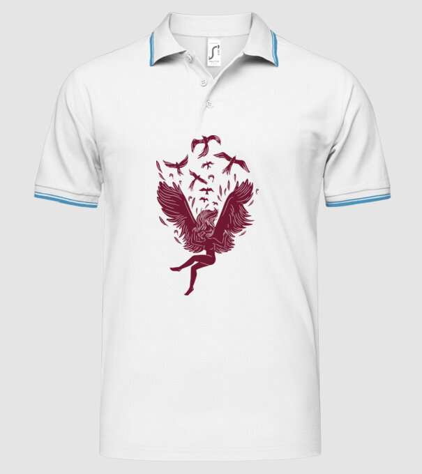 Îngerul care cade model alb pe tricou