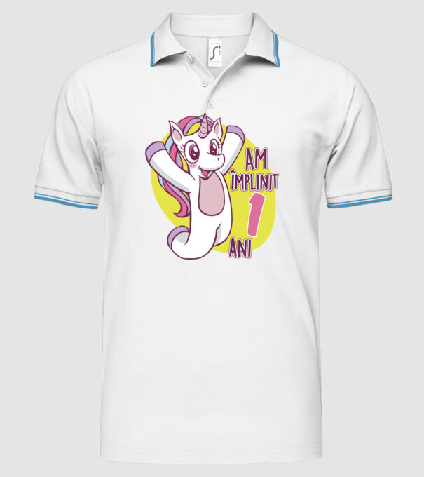 Am împlinit 1 an model alb pe tricou