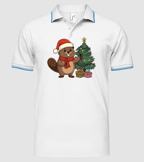 Bober Kurwa Christmas 2 model alb pe tricou