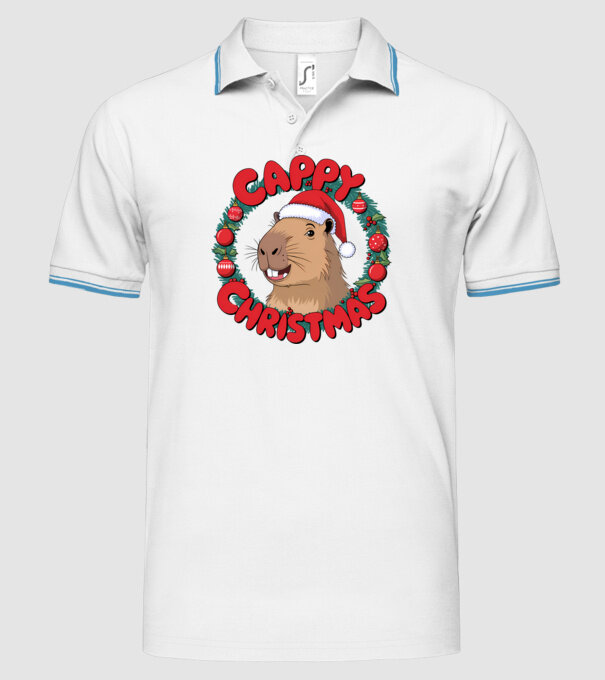 Cappy Christmas 1 model alb pe tricou