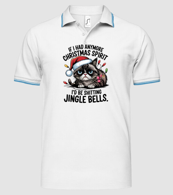 Christmas Spirit Grumpy Cat Alb model alb pe tricou