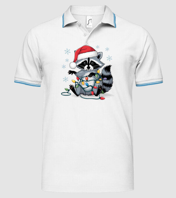 Crăciunul ratonilor Alb model alb pe tricou