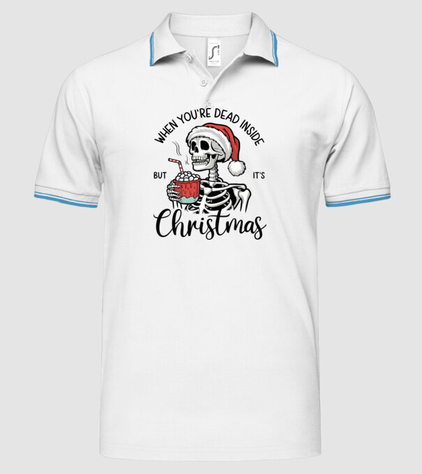 Dead inside, but it's christmas Alb model alb pe tricou