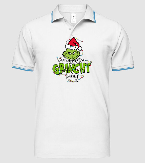 Feeling extra Grinchy today model alb pe tricou