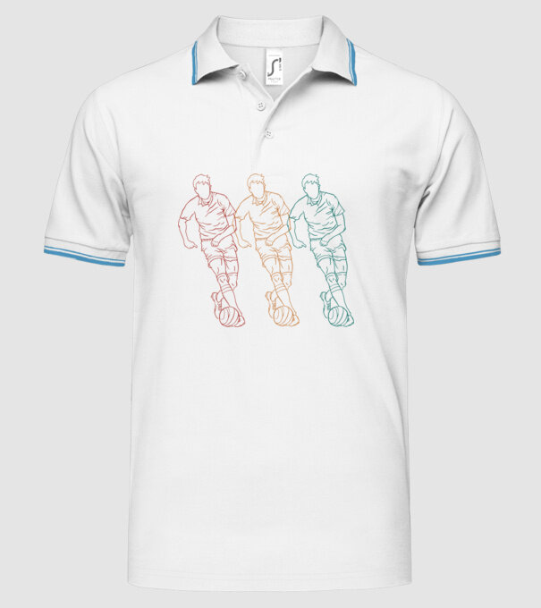 Fotbalist Retro model alb pe tricou