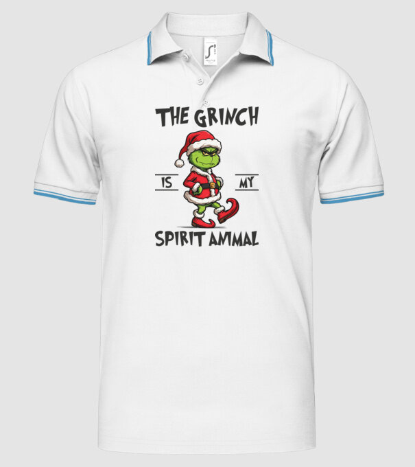 Grinch is my spirit animal model alb pe tricou