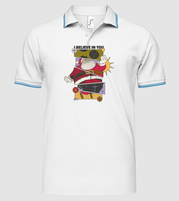I believe in you Santa model alb pe tricou