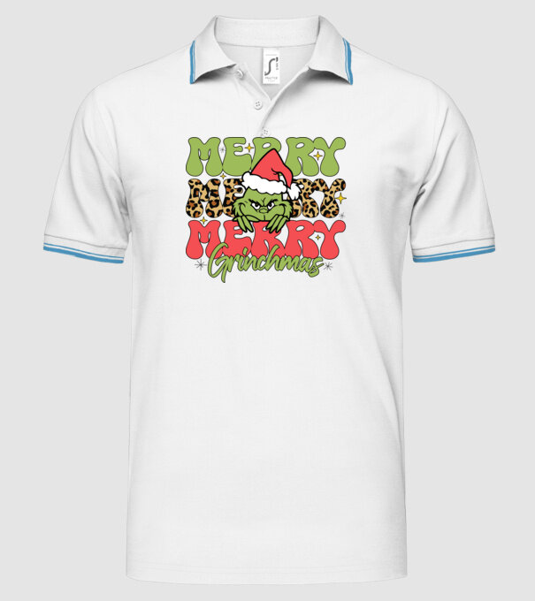 Merry Grinchmas model alb pe tricou