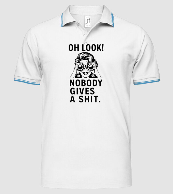 Nobody Gives a shit model alb pe tricou