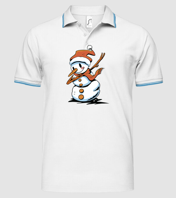 om de zăpadă Dab model alb pe tricou