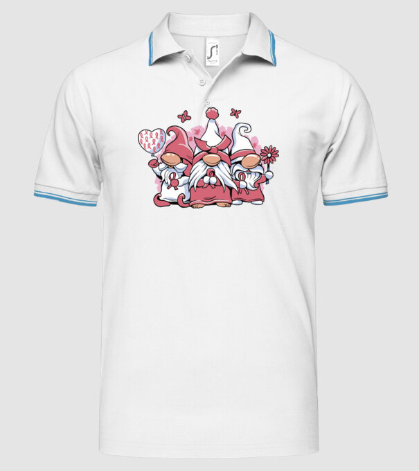 Pink christmas Gnomes model alb pe tricou