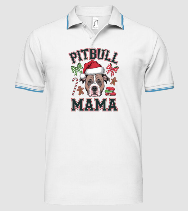 Pitbull Mama model alb pe tricou