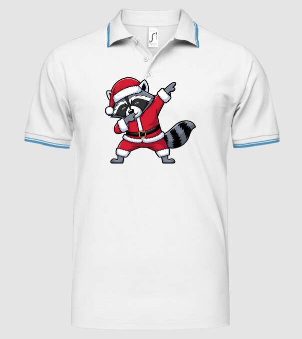 Raton Dab Xmas model alb pe tricou