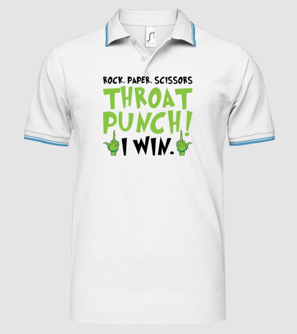 Rock paper scissors - Grinch model alb pe tricou