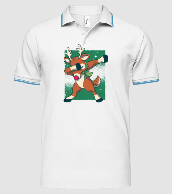 Rudolph DAB model alb pe tricou