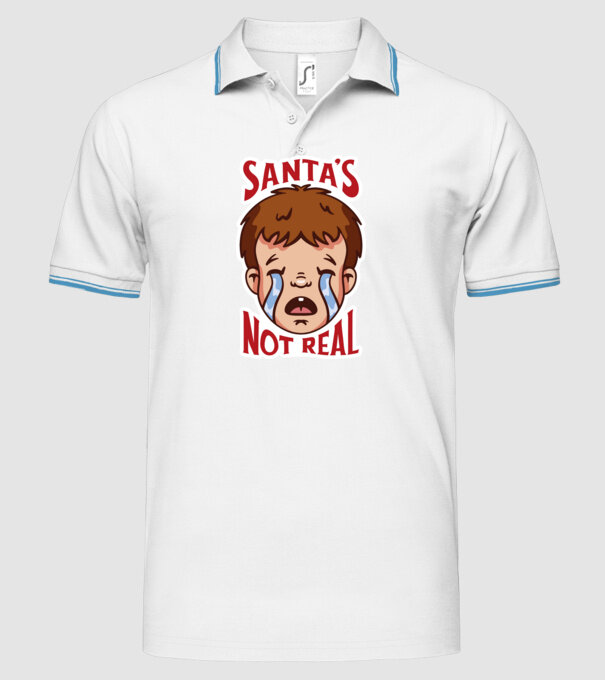 Santa's Not Real copil plângând model alb pe tricou