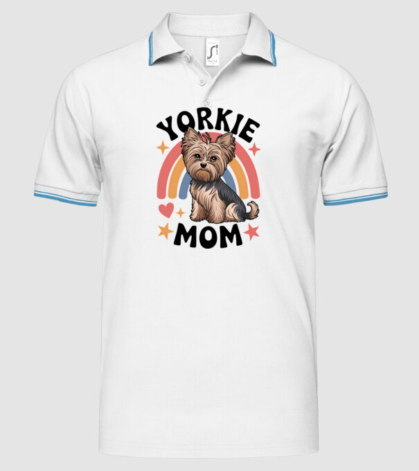 Yorkie Mom Alb model alb pe tricou