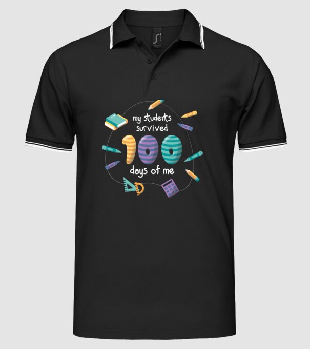 Elevii mei au supraviețuit 100 de zile cu mine model negru pe tricou